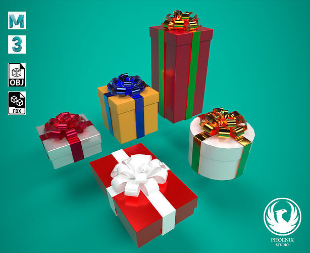 Gift box lowpoly 3D model Low-poly 3D model