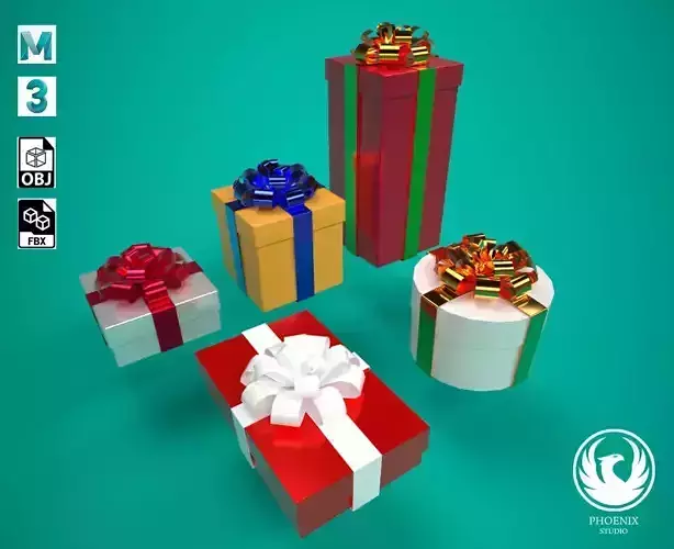 Gift box lowpoly 3D model