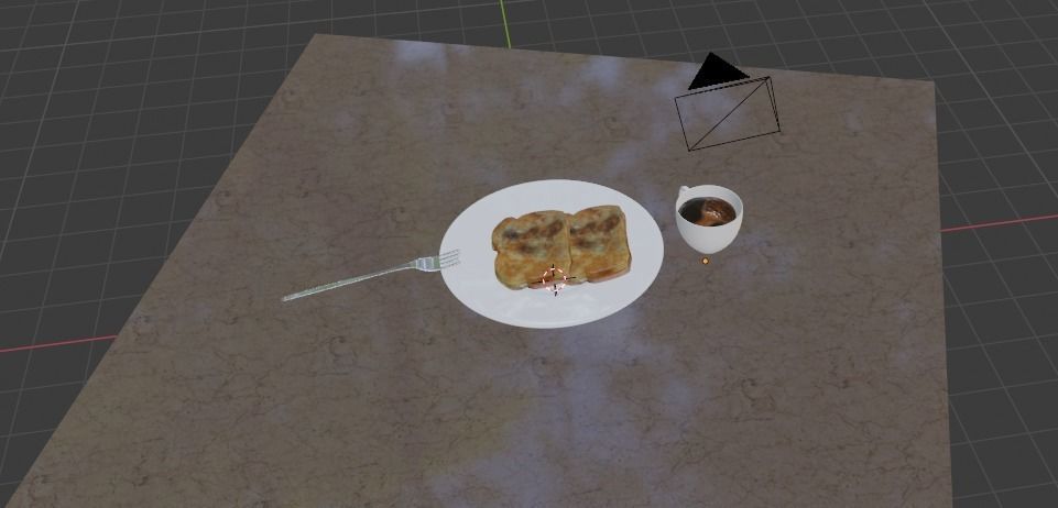 Toasted bread with coffee Free 3D model_16