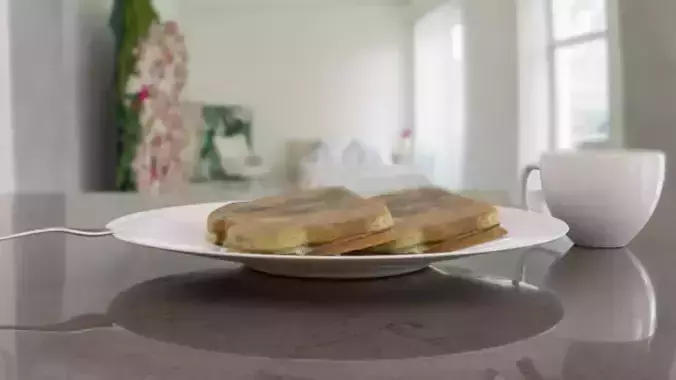 Toasted bread with coffee