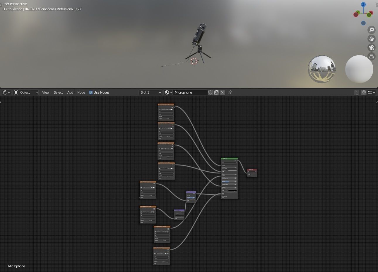 Professional USB Microphone PBR 3D model_5