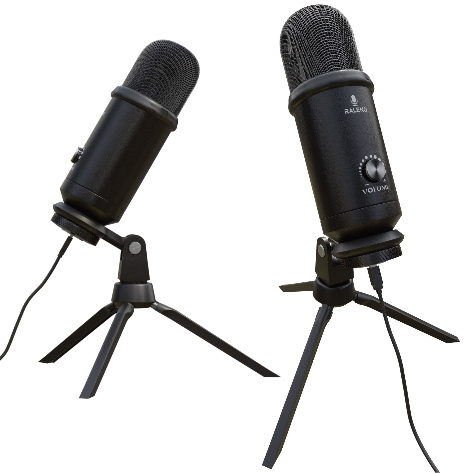 Professional USB Microphone PBR 3D model_1
