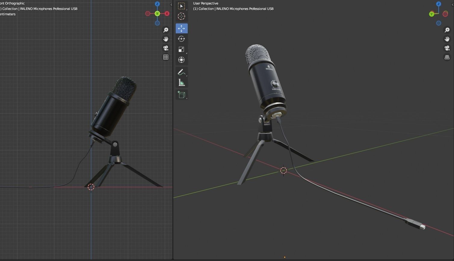 Professional USB Microphone PBR 3D model_6