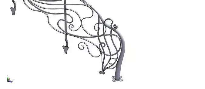 Handrail with twisted forged metal