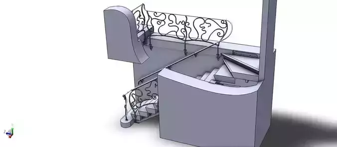 Twisted handrail and staircase