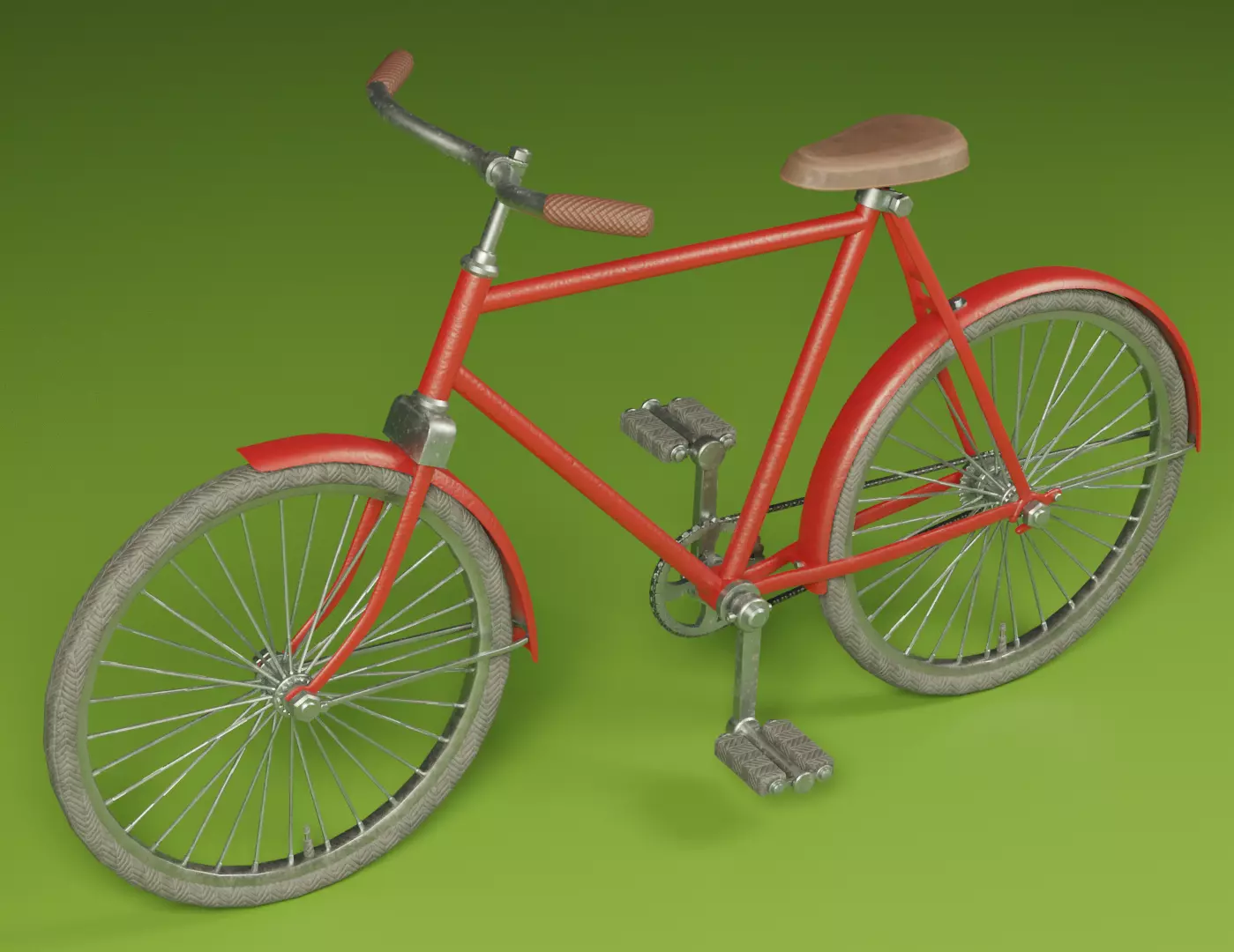 Bicycle 3 Free low-poly 3D model_0