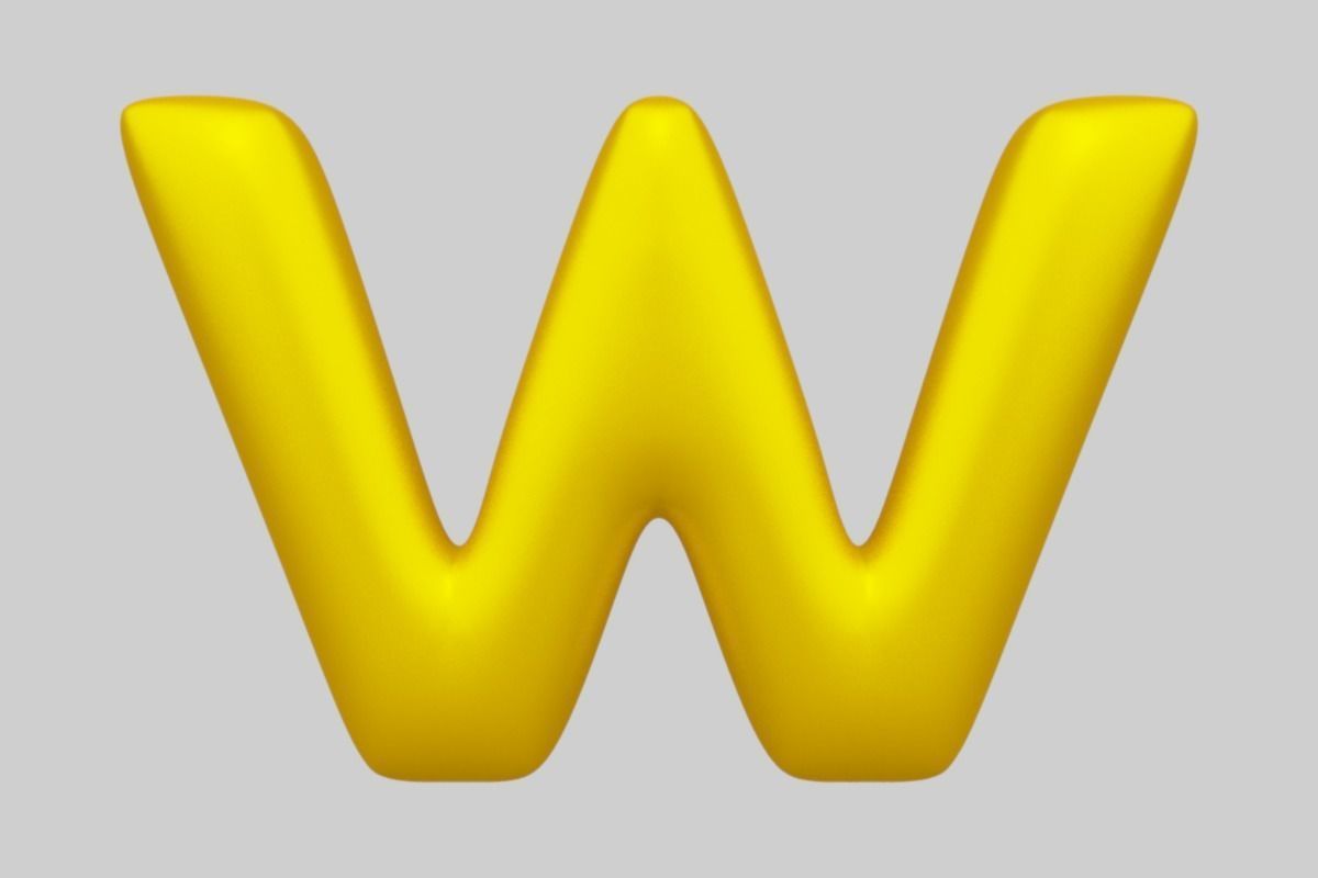 Golden Color Bubble Smooth Alphabet Letters 38 PCS 3D Models 3D model_24