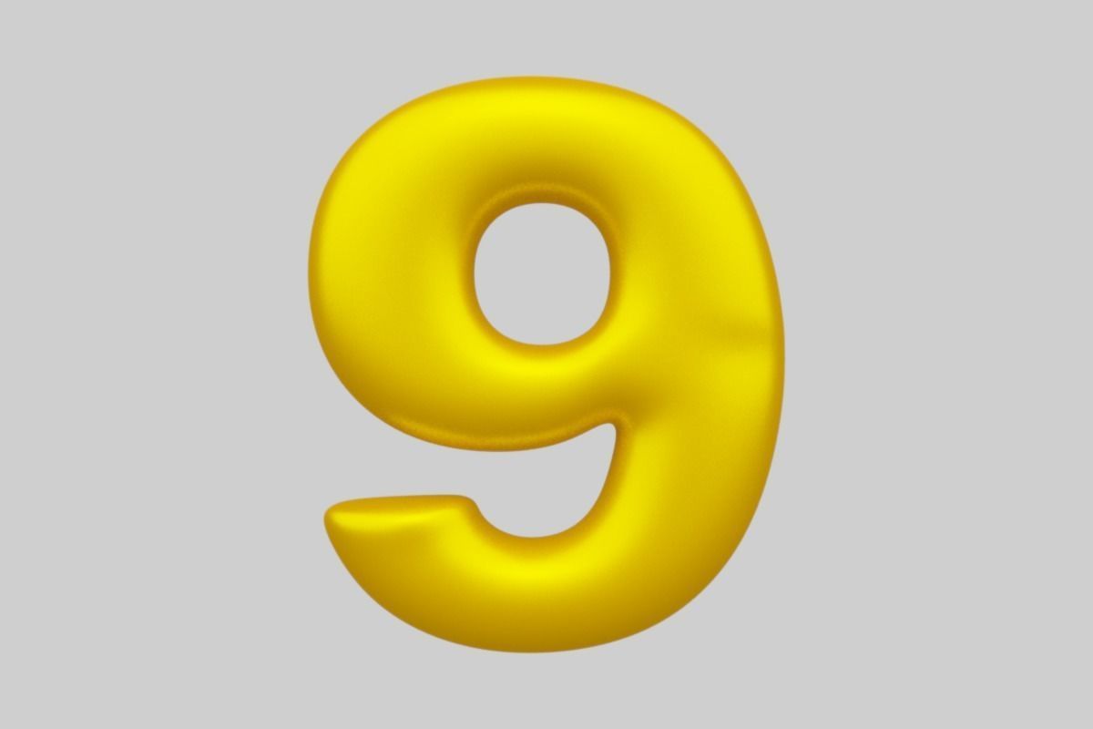 Golden Color Bubble Smooth Alphabet Letters 38 PCS 3D Models 3D model_36