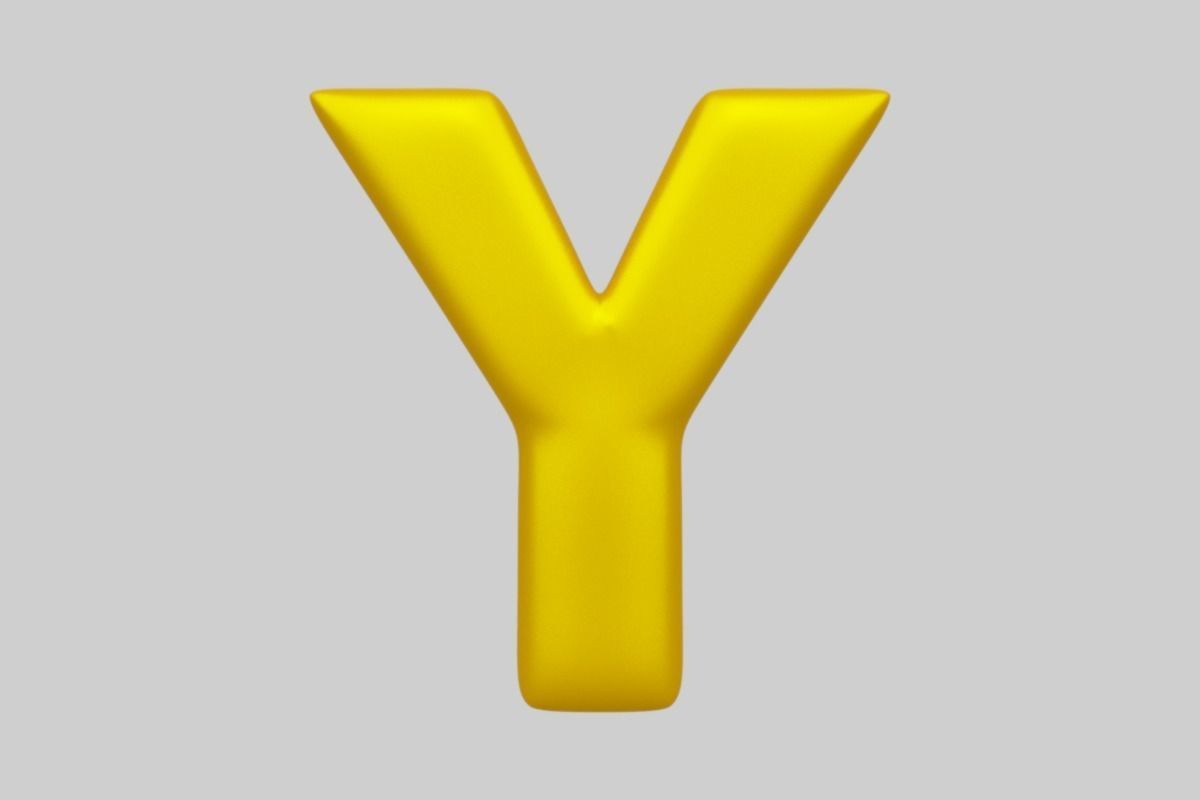 Golden Color Bubble Smooth Alphabet Letters 38 PCS 3D Models 3D model_26