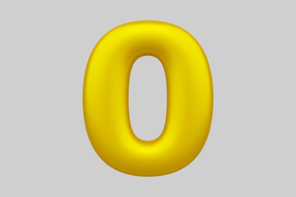 Golden Color Bubble Smooth Alphabet Letters 38 PCS 3D Models 3D model_37