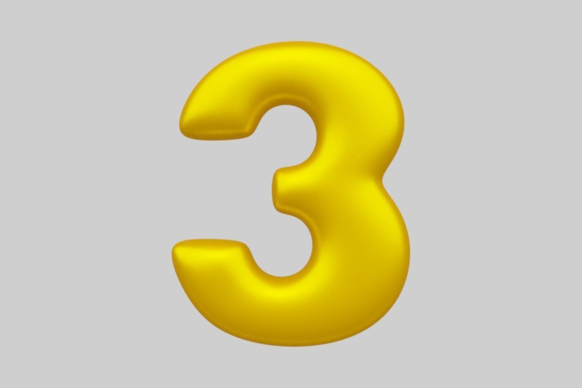 Golden Color Bubble Smooth Alphabet Letters 38 PCS 3D Models 3D model_30