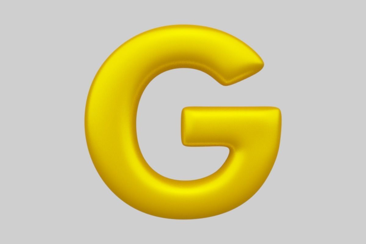 Golden Color Bubble Smooth Alphabet Letters 38 PCS 3D Models 3D model_8