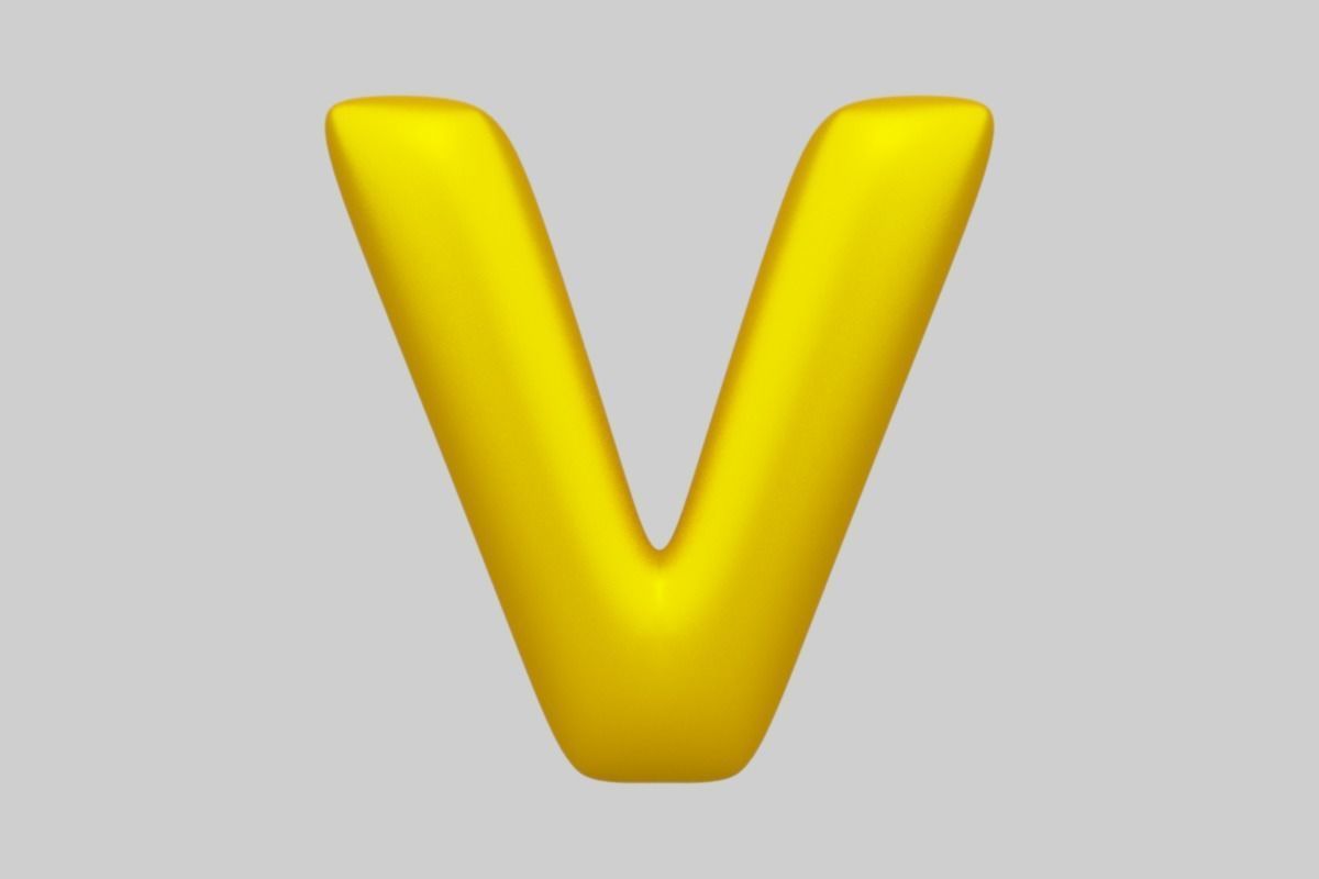 Golden Color Bubble Smooth Alphabet Letters 38 PCS 3D Models 3D model_23