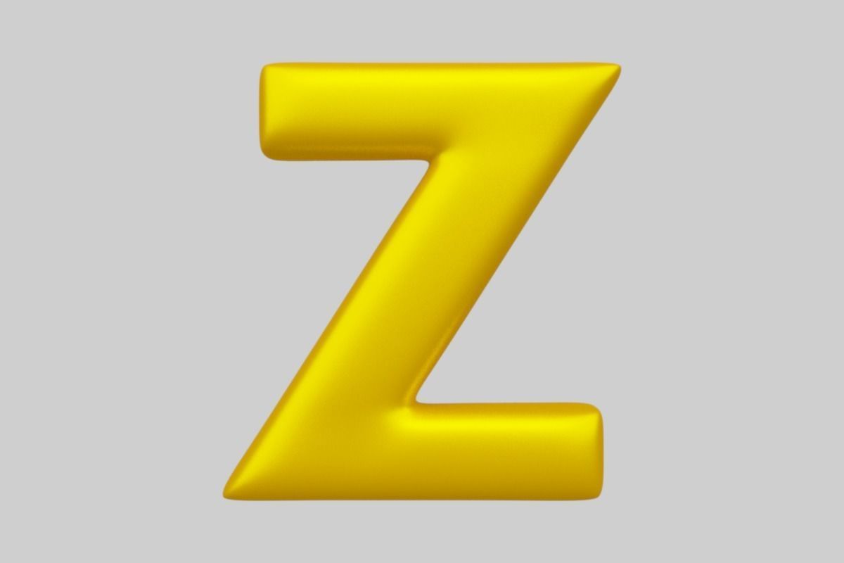 Golden Color Bubble Smooth Alphabet Letters 38 PCS 3D Models 3D model_27