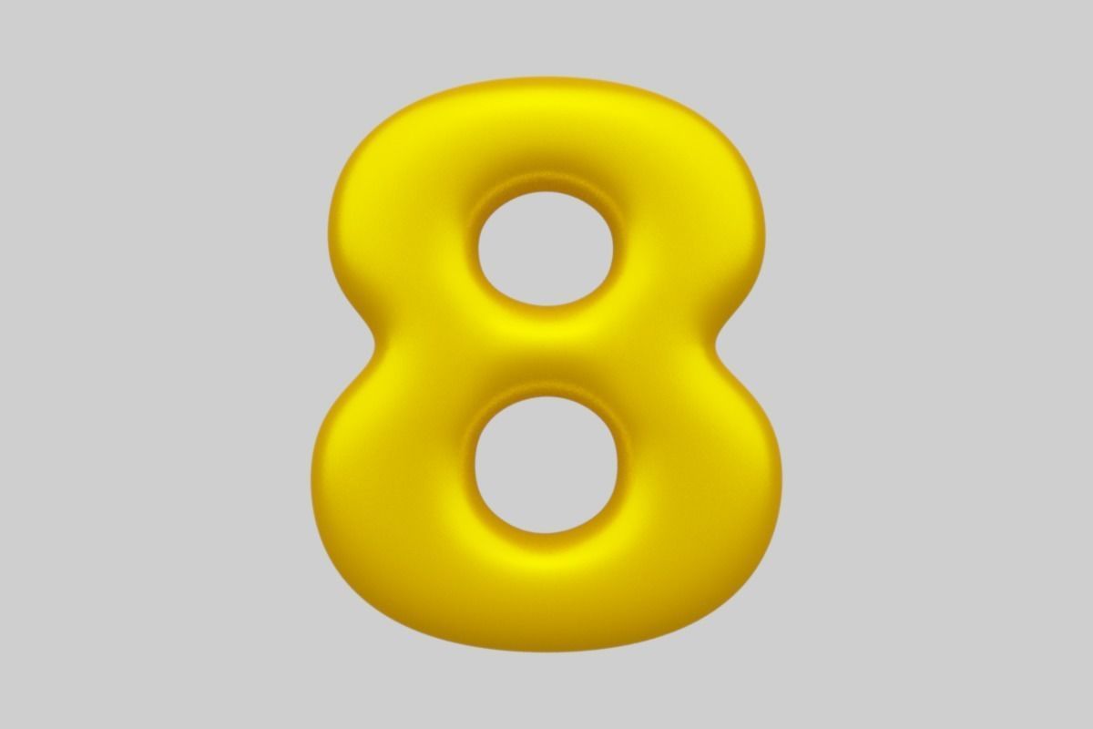 Golden Color Bubble Smooth Alphabet Letters 38 PCS 3D Models 3D model_35