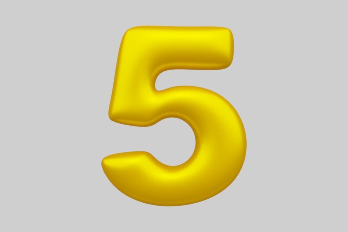 Golden Color Bubble Smooth Alphabet Letters 38 PCS 3D Models 3D model_32