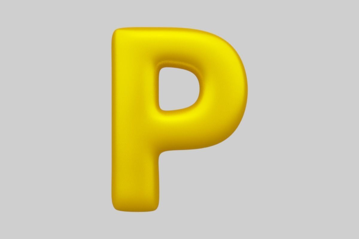 Golden Color Bubble Smooth Alphabet Letters 38 PCS 3D Models 3D model_17