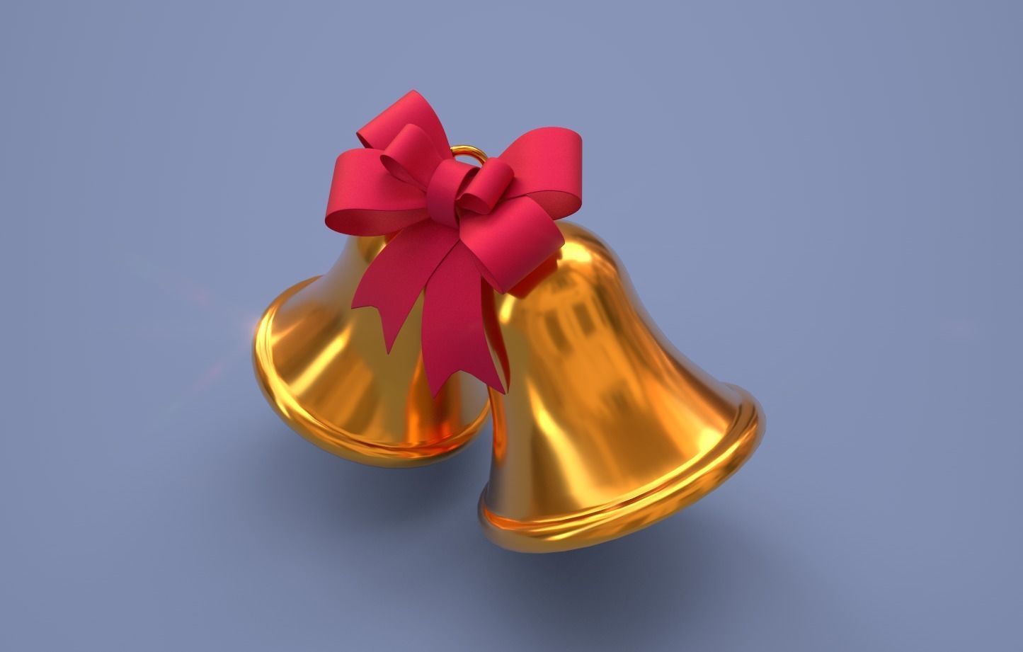 Christmas bells lowpoly 3D model Low-poly 3D model_3