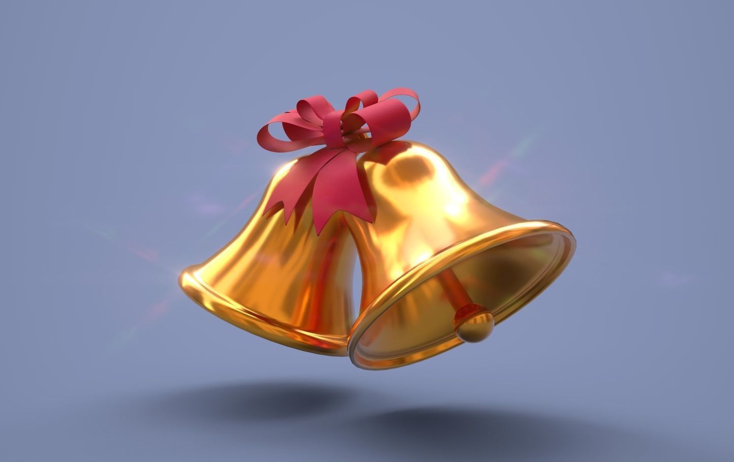 Christmas bells lowpoly 3D model Low-poly 3D model_1