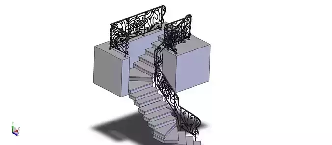 Bat flower handrail 3D model