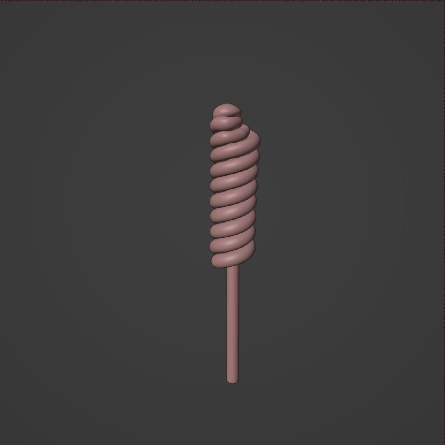 Lollipop orange and on stick 3D model_3