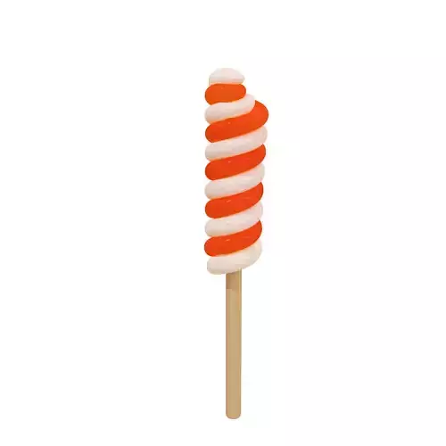 Lollipop orange and on stick
