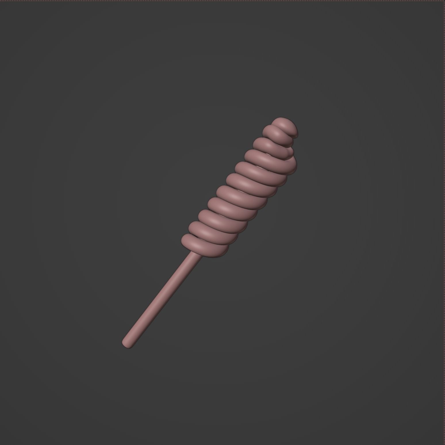 Lollipop orange and on stick 3D model_4