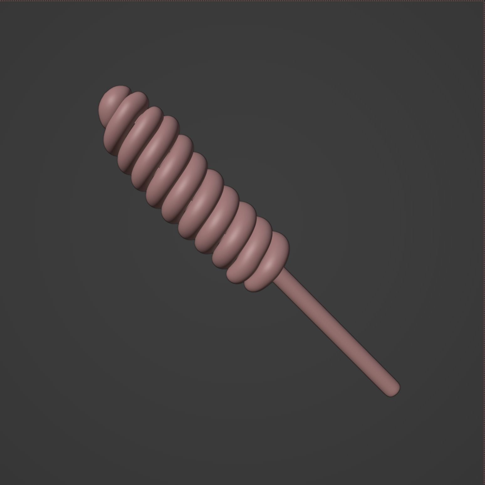 Lollipop orange and on stick 3D model_5