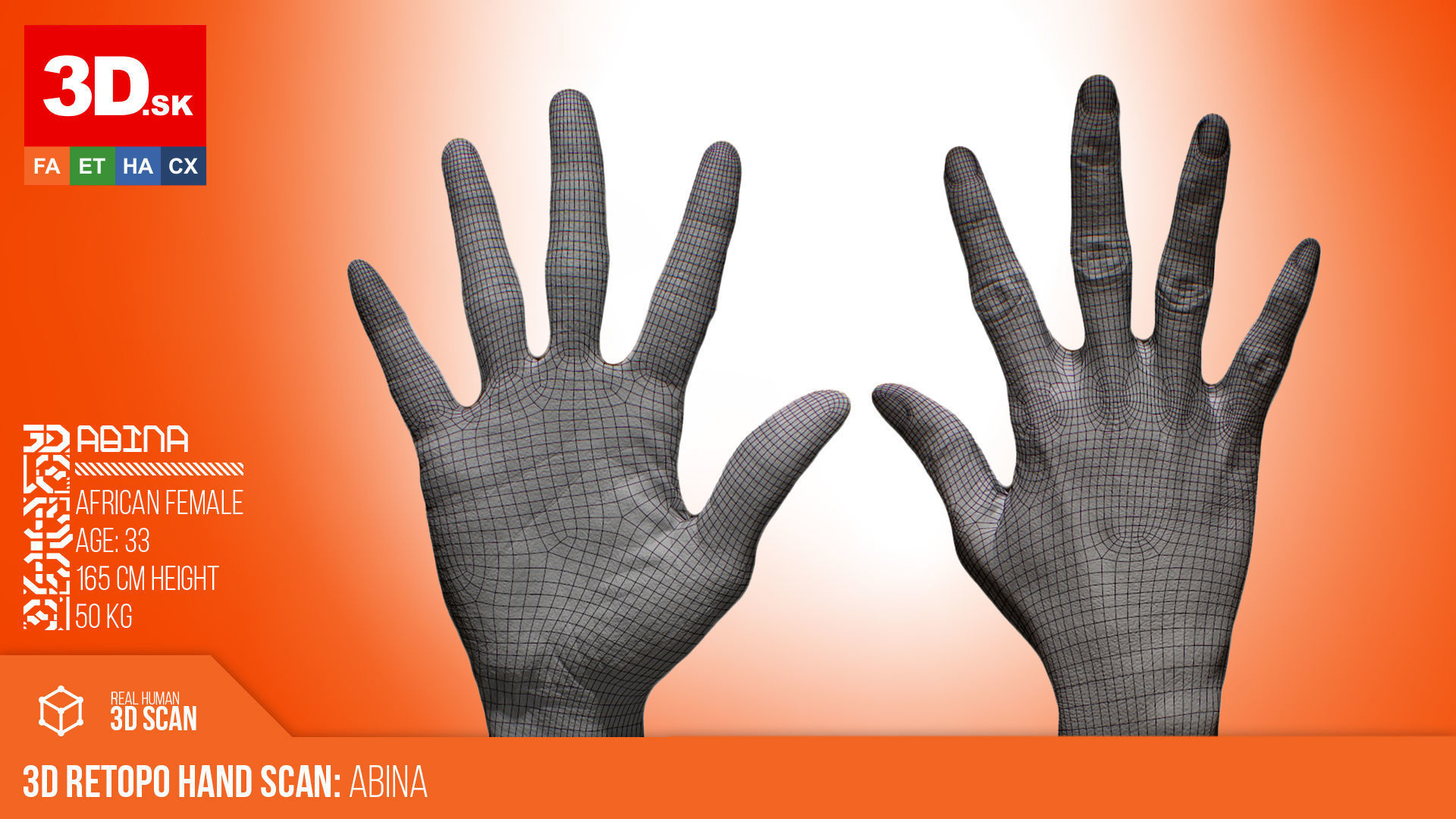 3D Retopologized Hand Senedra Graves 3D model_2