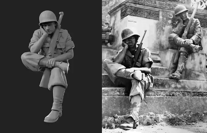 USA Soldier ww2 3D print model
