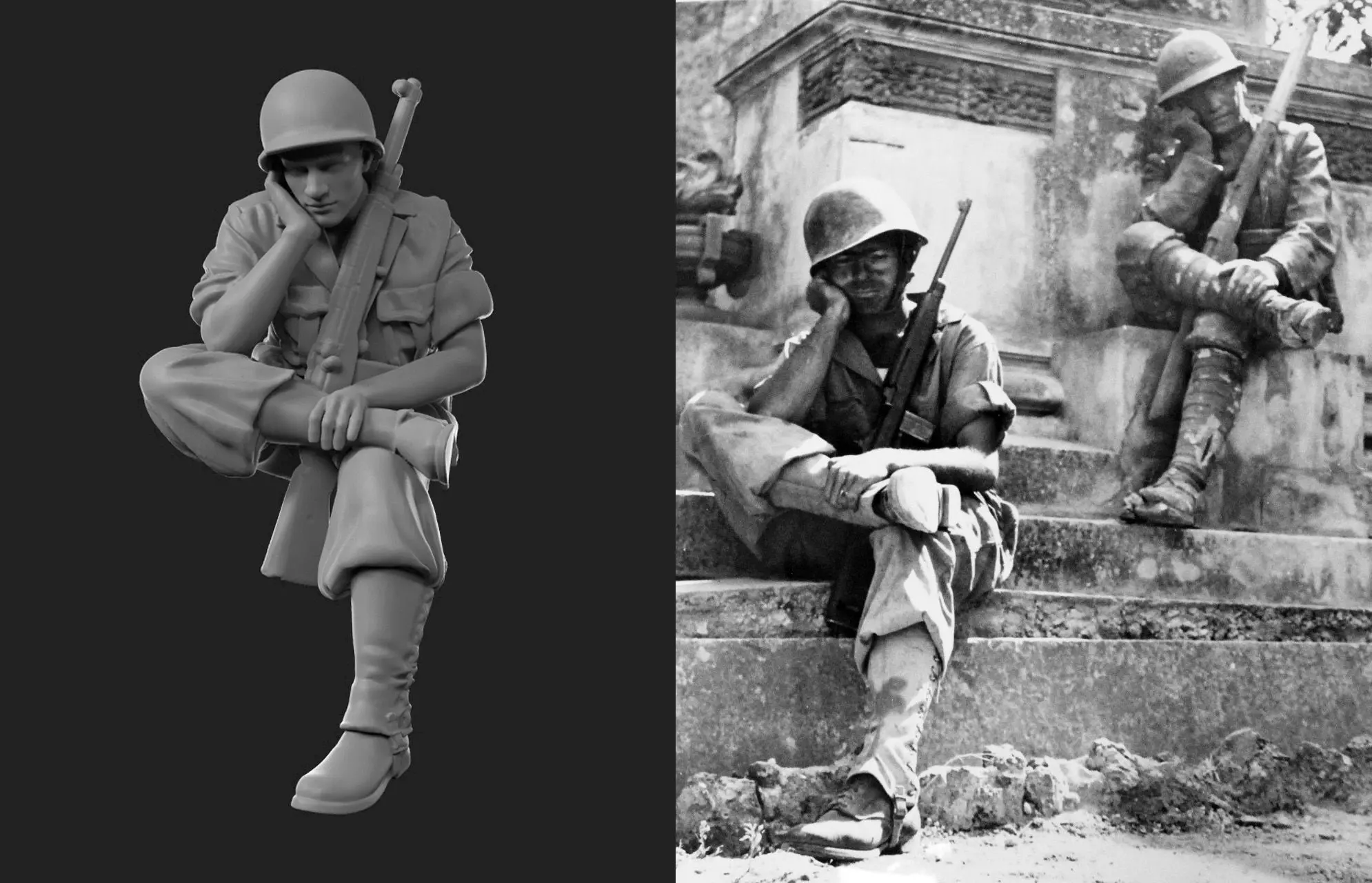 USA Soldier ww2 3D print model