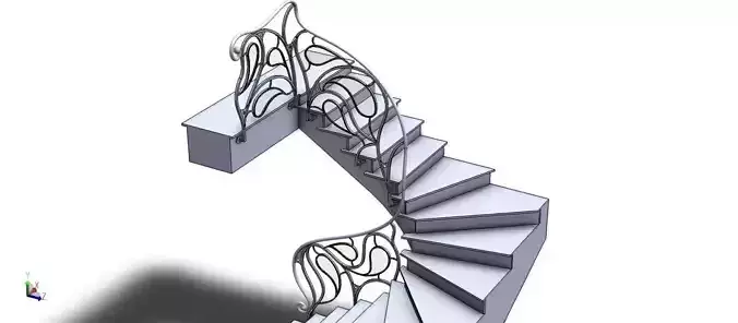 Decorative handrail 3D model