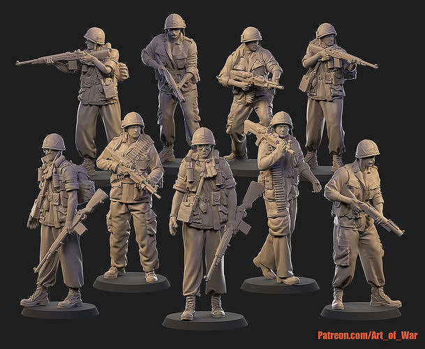 USA Vietnam Soldiers   3D Model Collection
