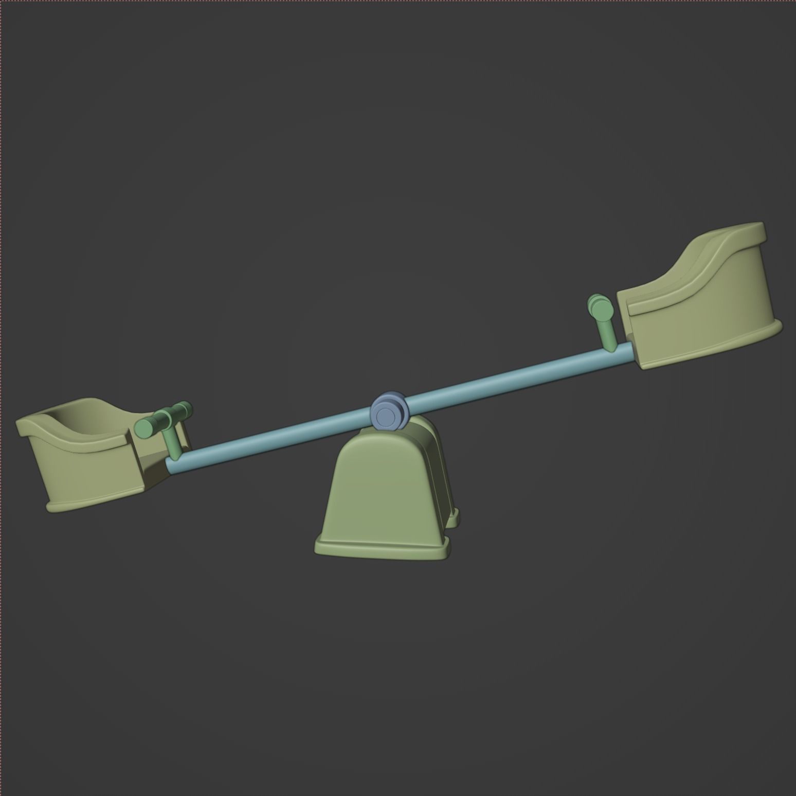 Playground balancer Swing - cartoon style 3D model_4