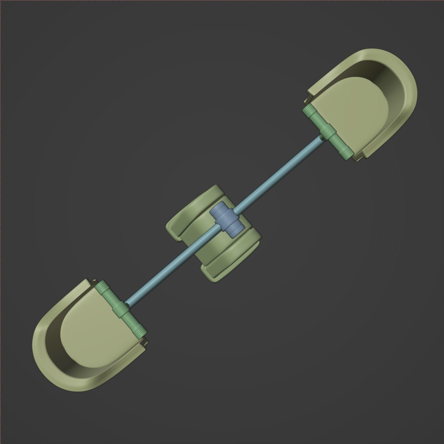 Playground balancer Swing - cartoon style 3D model_5