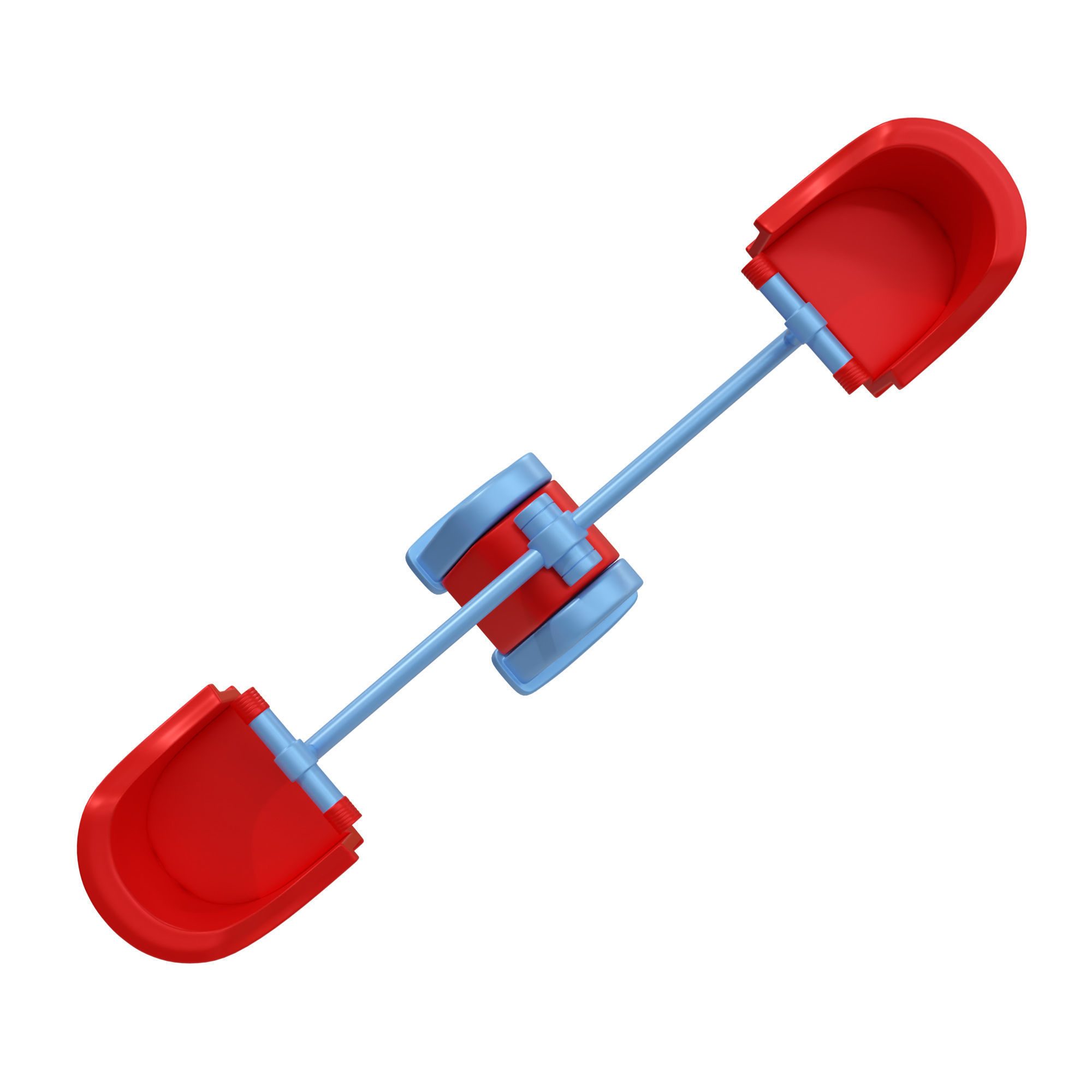 Playground balancer Swing - cartoon style 3D model_2