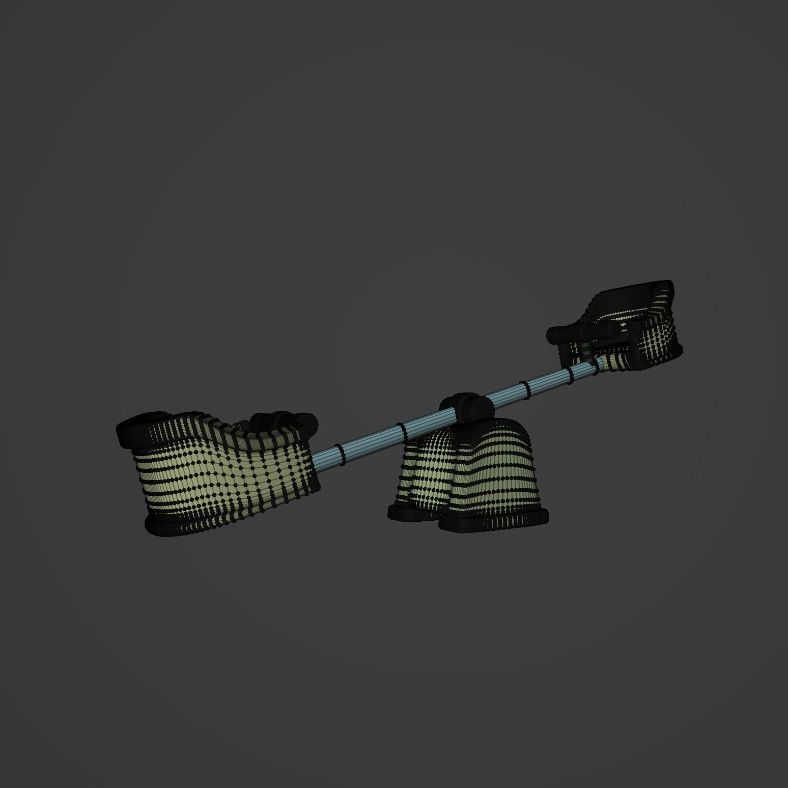 Playground balancer Swing - cartoon style 3D model_6