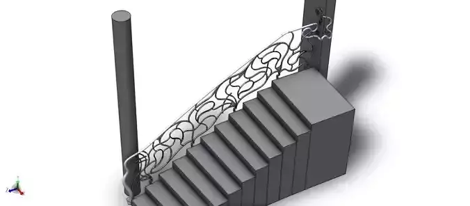 Art fort handrail 3D model