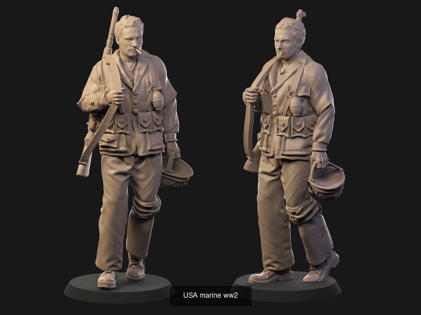 USA Soldiers ww2  3D Model Collection_4