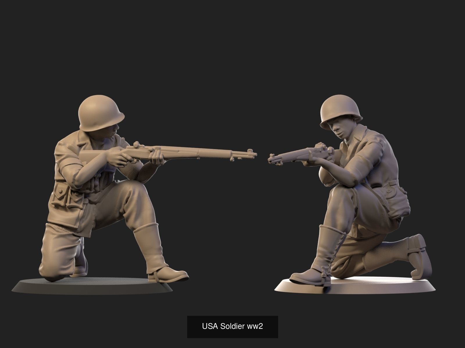 USA Soldiers ww2  3D Model Collection_5