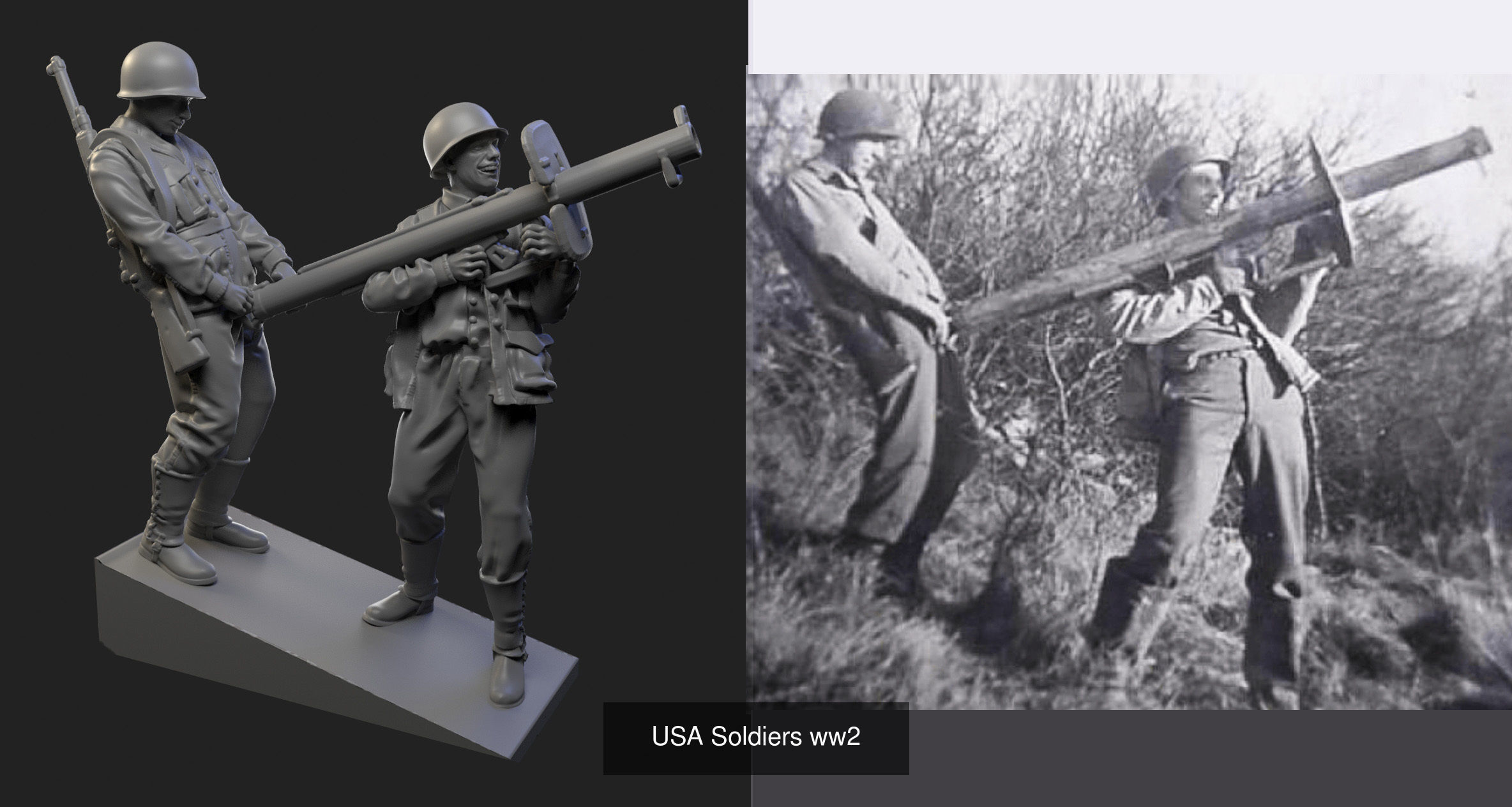 USA Soldiers ww2  3D Model Collection_2