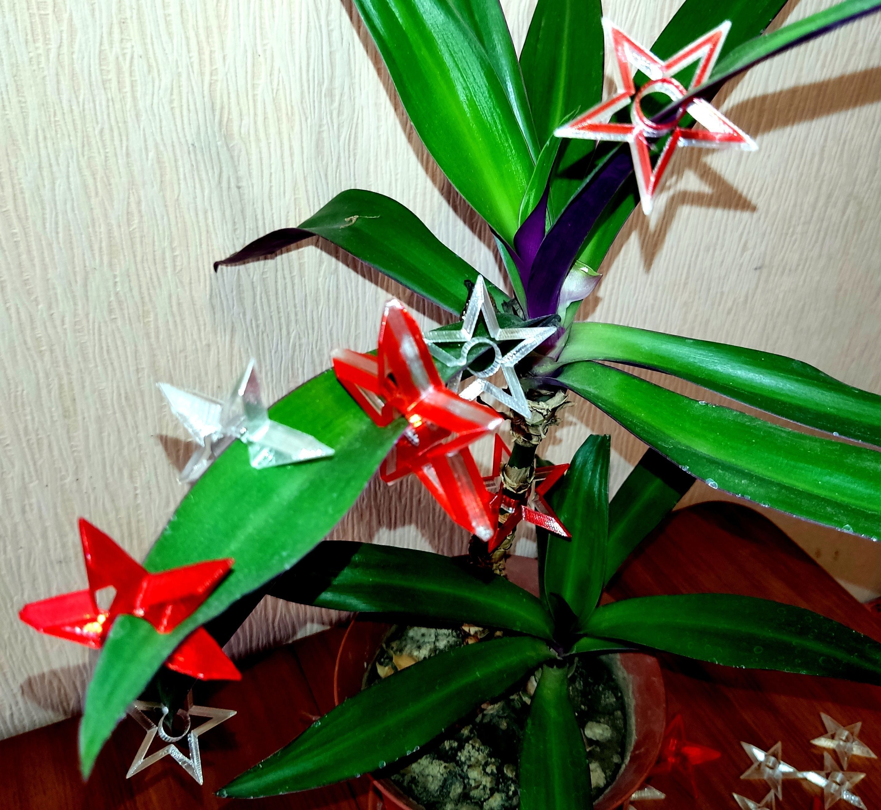 Star Clip for Christmas tree 3D print model_5