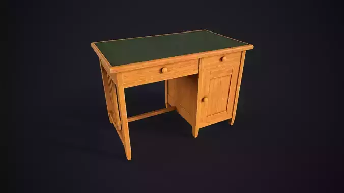 Old writing desk Low-poly 3D model