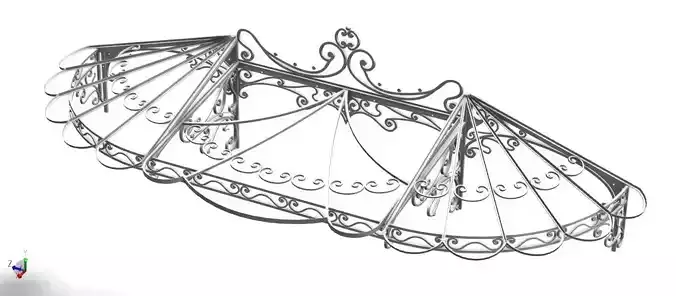 Complex baroc pergola 3D model