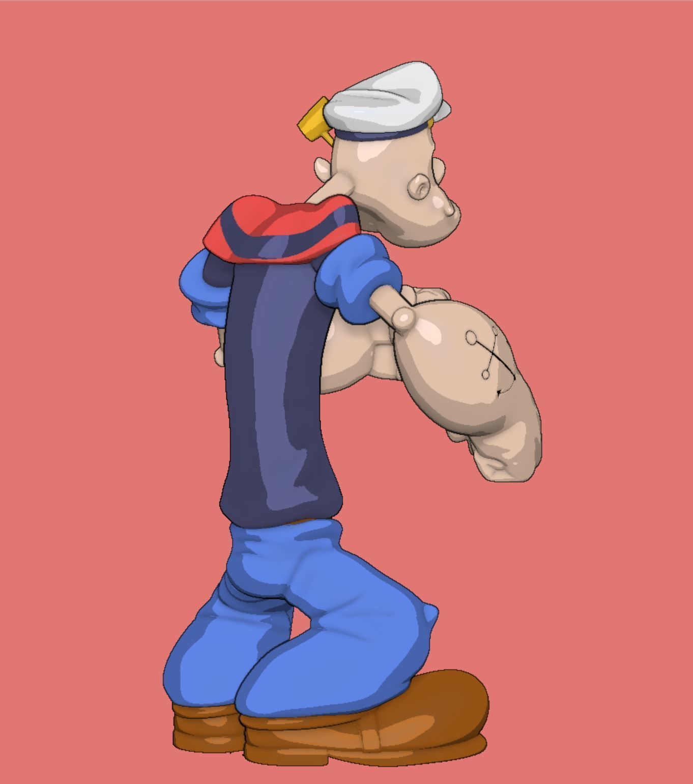 Popeye the Sailor Man Braccio di Ferro 3D print model_8
