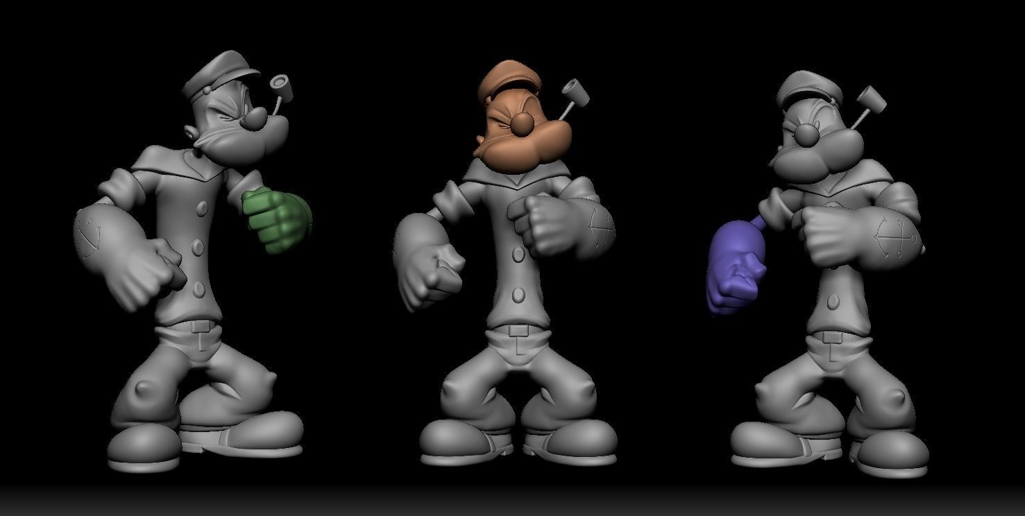 Popeye the Sailor Man Braccio di Ferro 3D print model_4