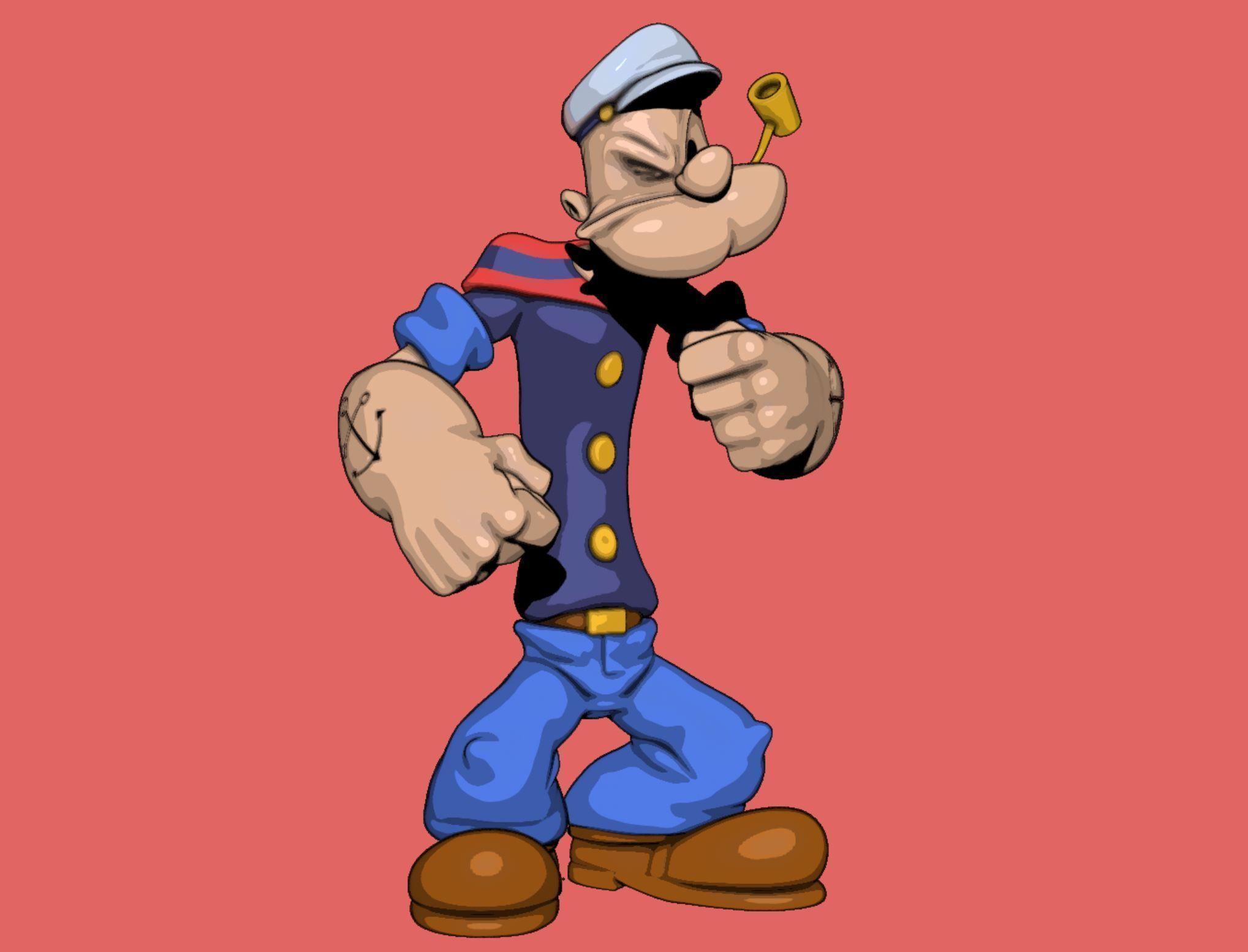 Popeye the Sailor Man Braccio di Ferro 3D print model_6