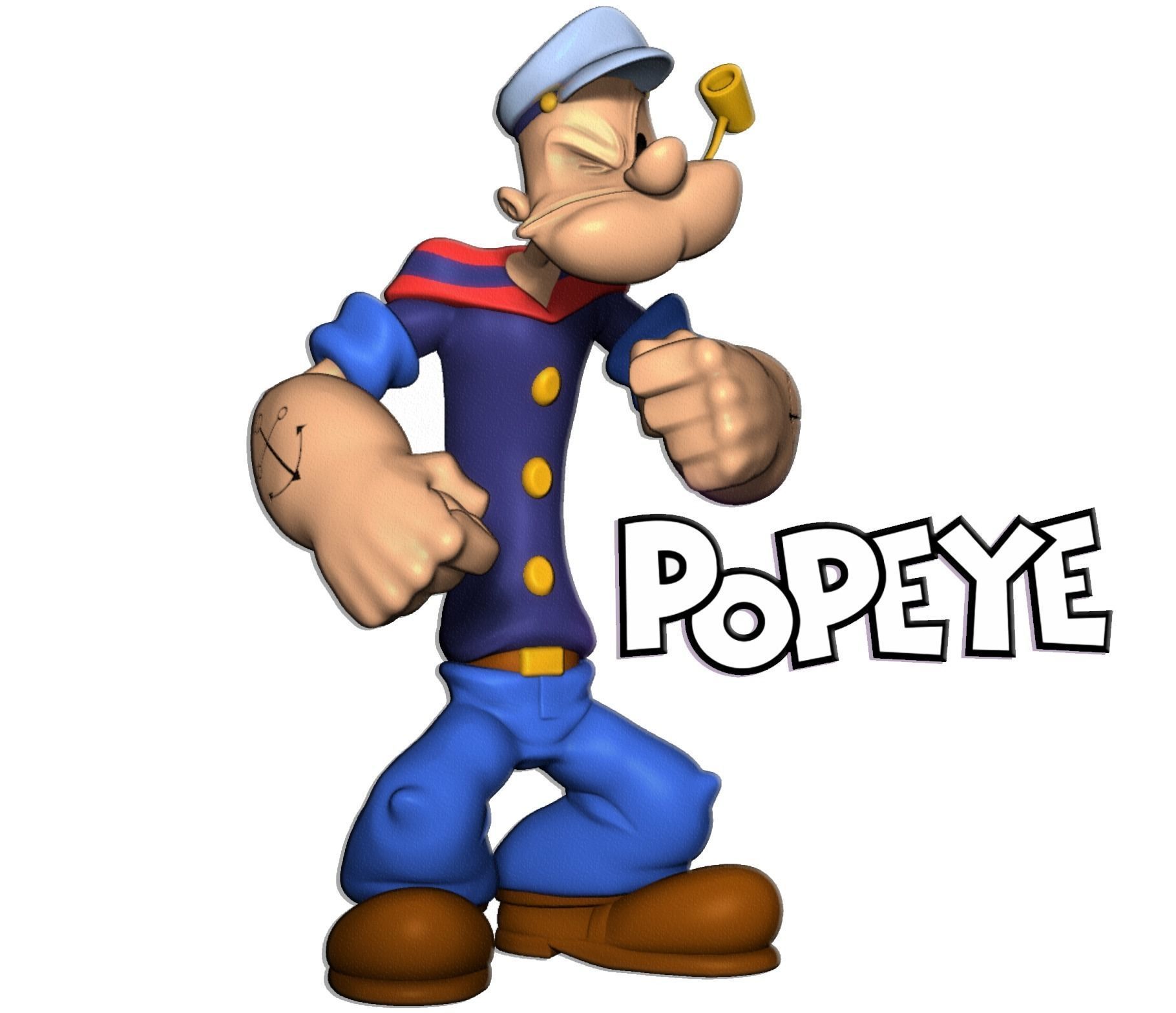 Popeye the Sailor Man Braccio di Ferro 3D print model_2