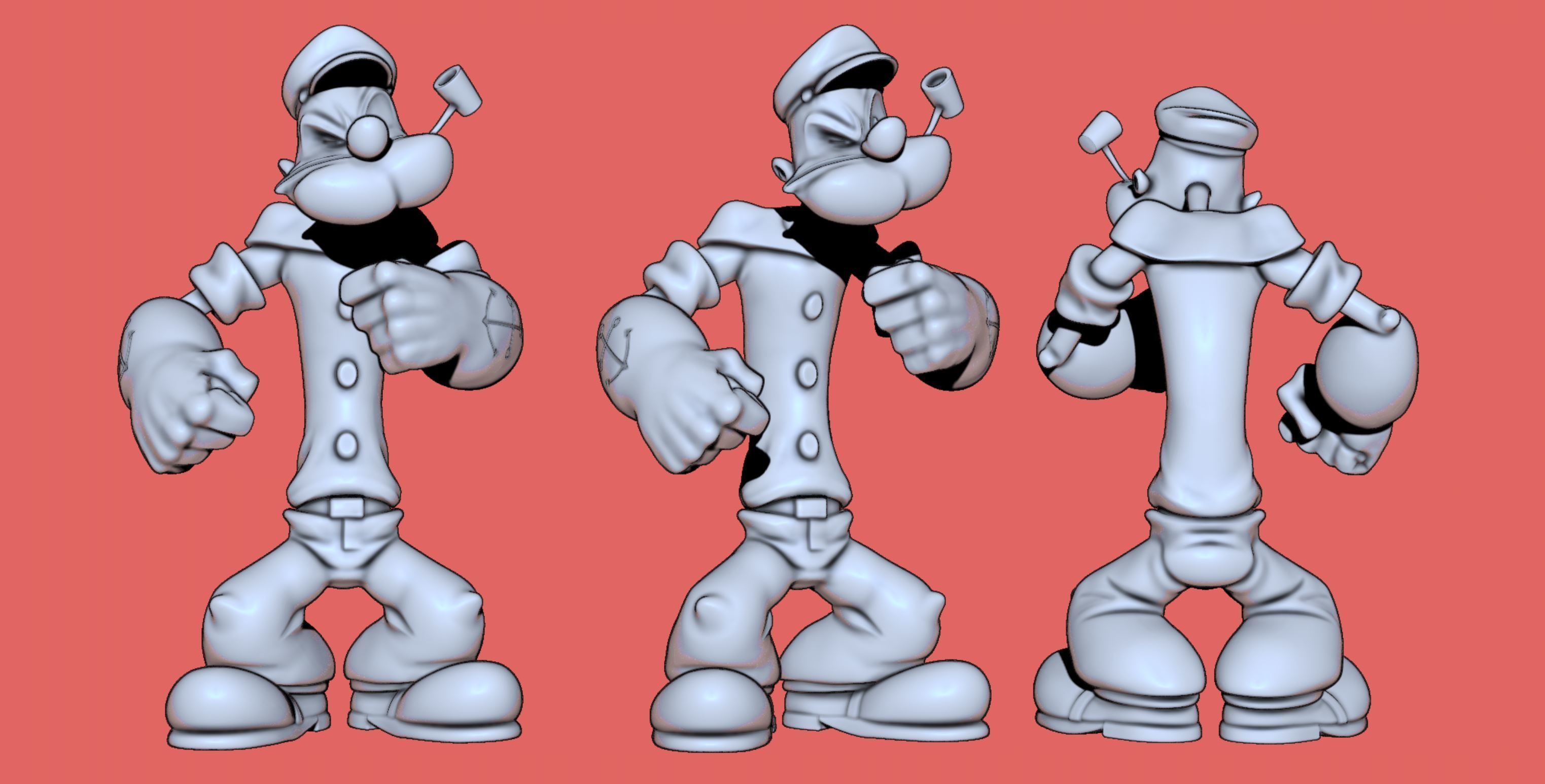 Popeye the Sailor Man Braccio di Ferro 3D print model_3