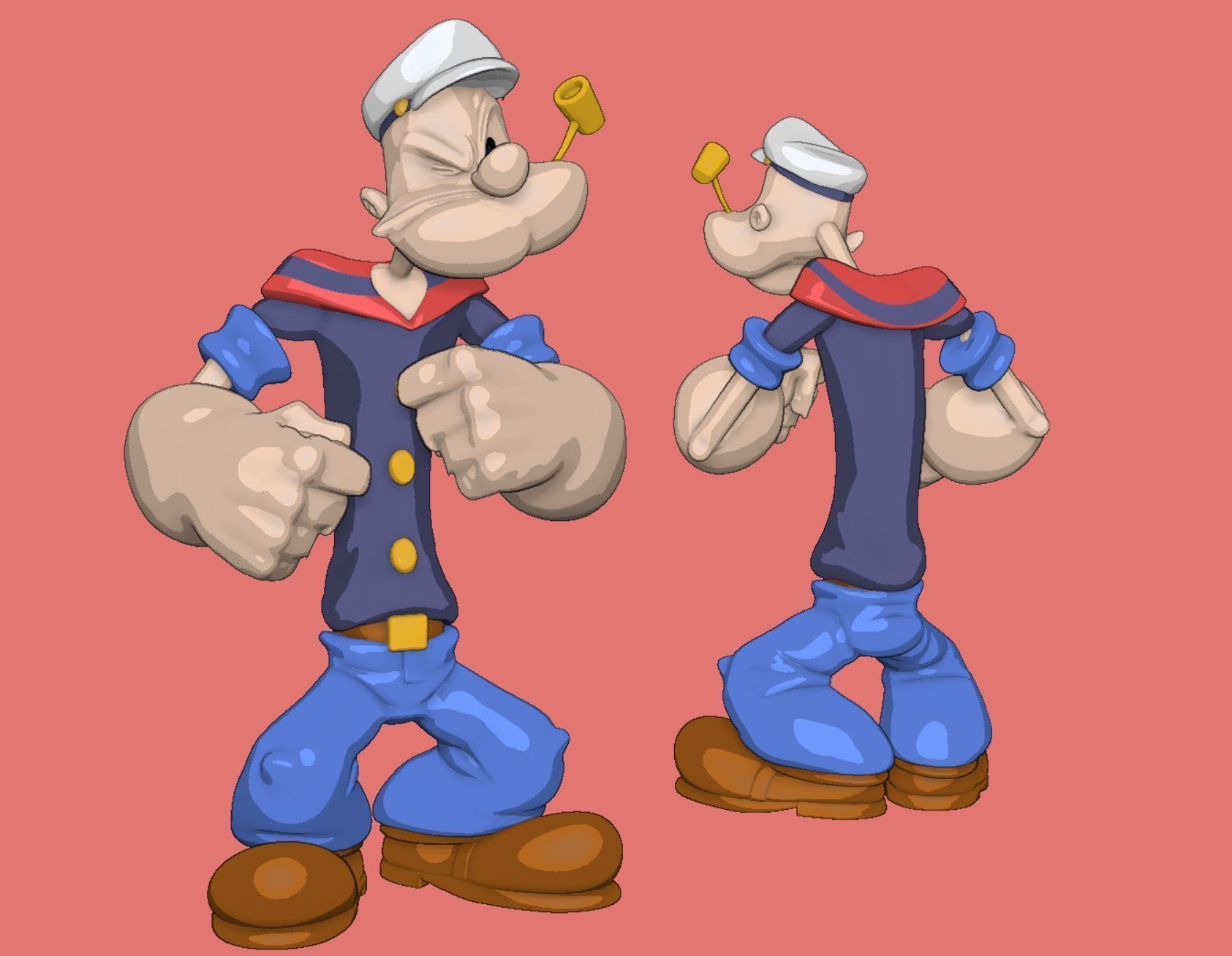 Popeye the Sailor Man Braccio di Ferro 3D print model_9